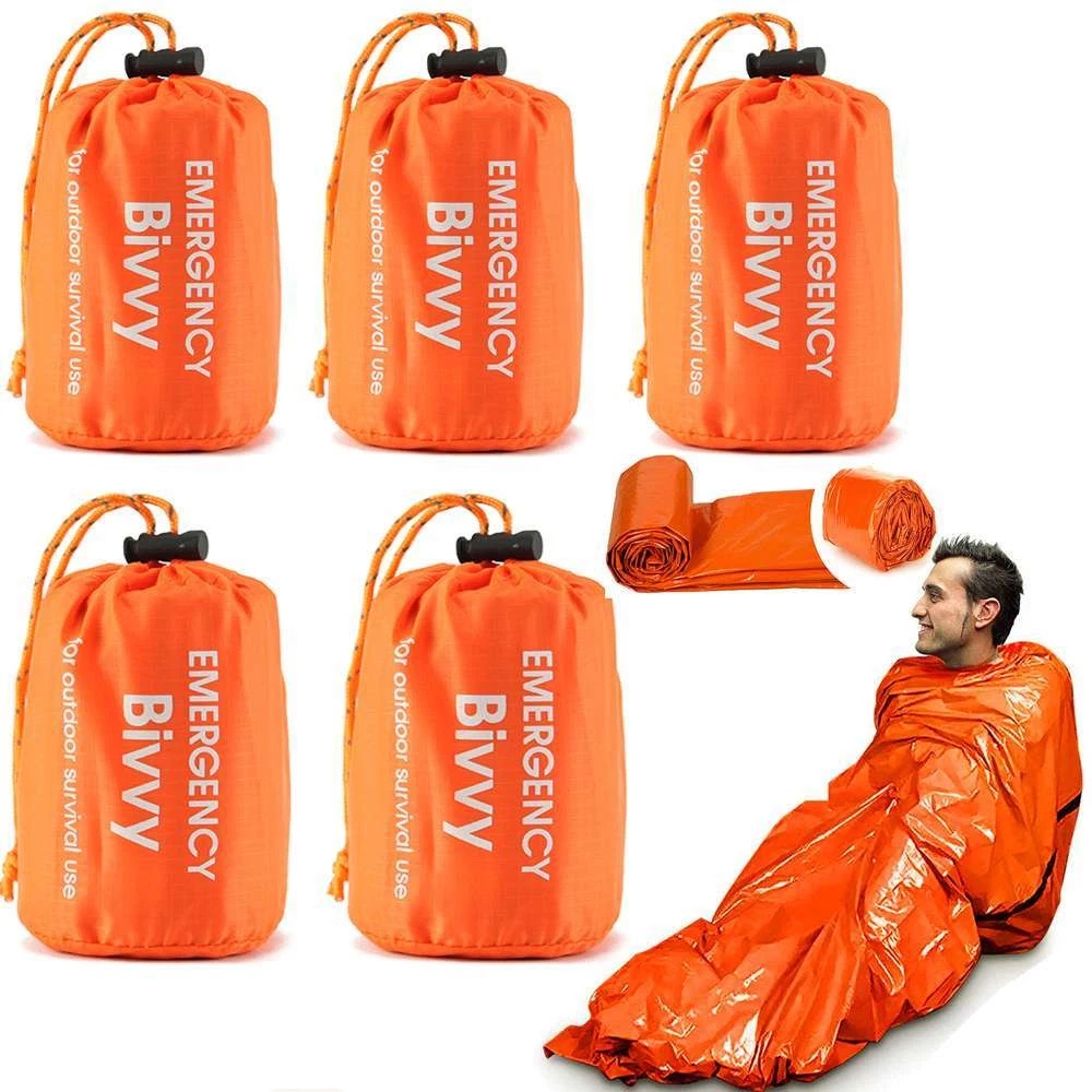 Bivy Bag Emergency - 1-5 szt. Awaryjne śpiwory, koc termiczny,