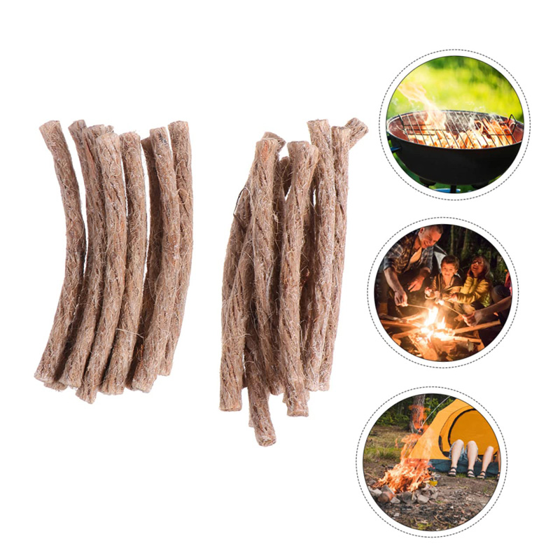 Fire Starting Kit - 12/24 szt. Knotów survivalowych z konopi,