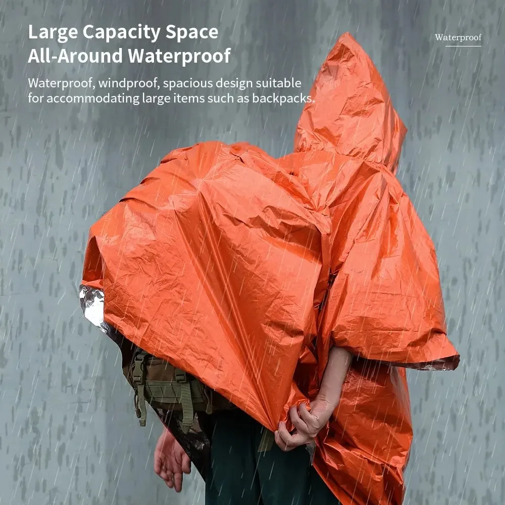Emergency Poncho Rain - Poncho przeciwdeszczowe C9 na zewnątrz, płaszcz