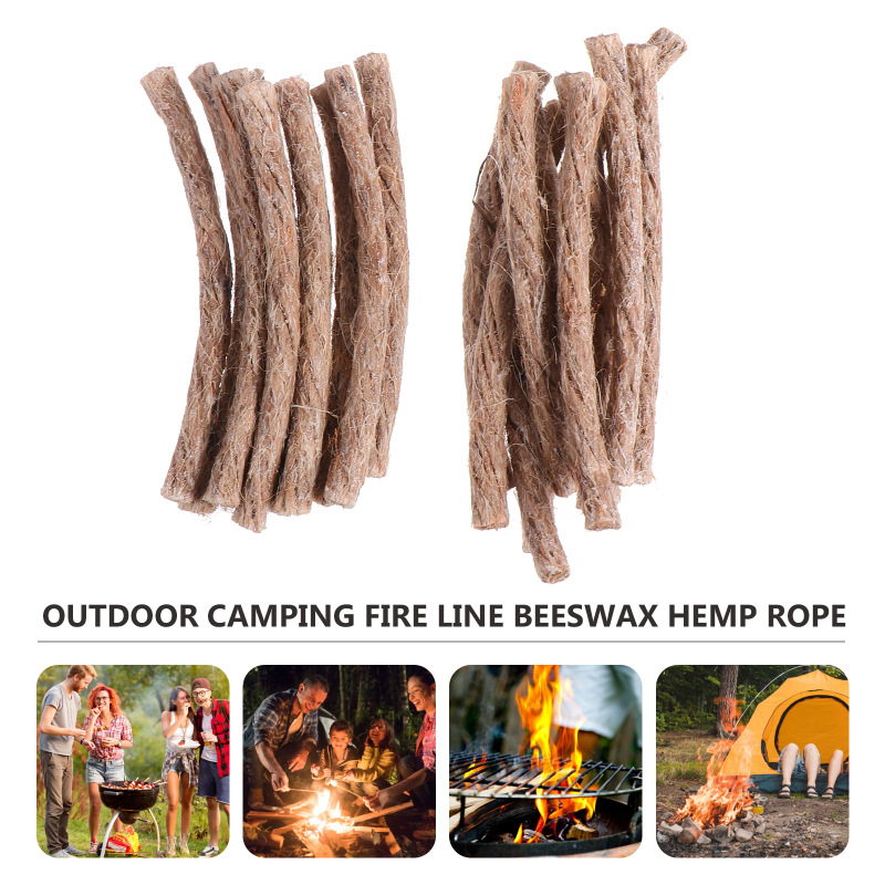 Fire Starting Kit - 10 sztuk Survival Knot Sznur konopny
