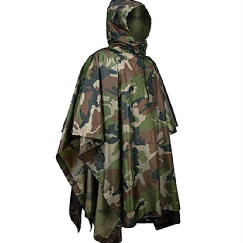 Emergency Poncho Rain - Płaszcz przeciwdeszczowy taktyczny z kamuflażem PVC/PU,