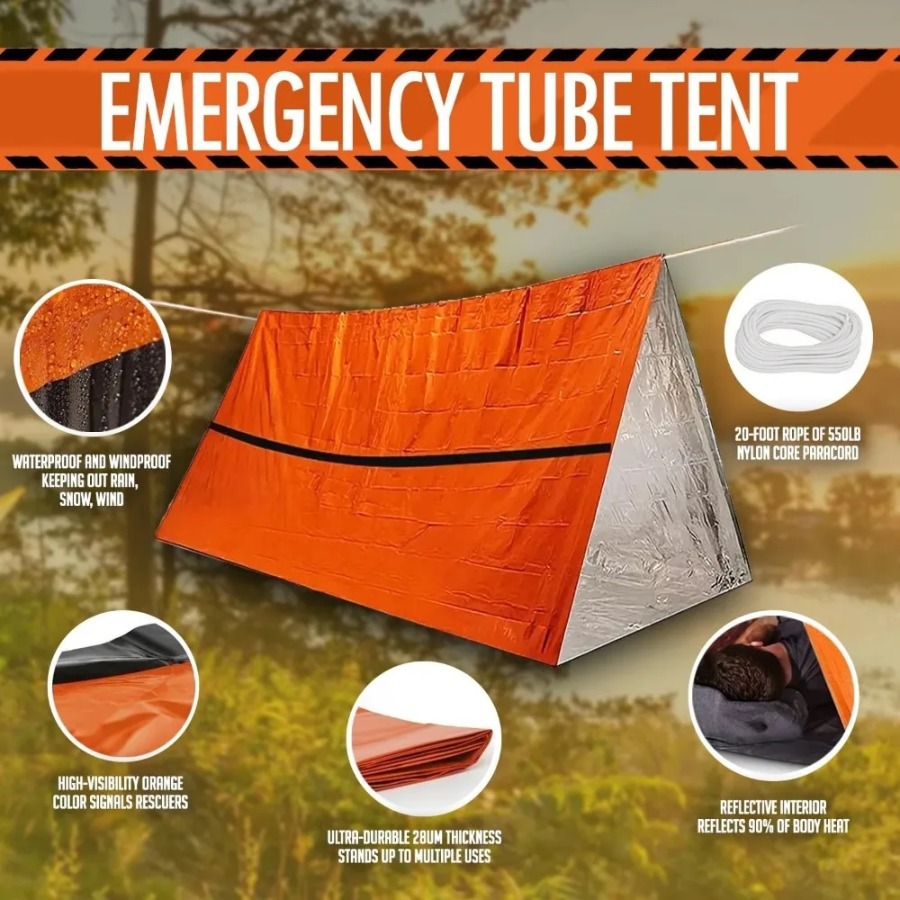 Emergency Mylar Tent - 1 szt. Awaryjny śpiwór przeciwdeszczowy -