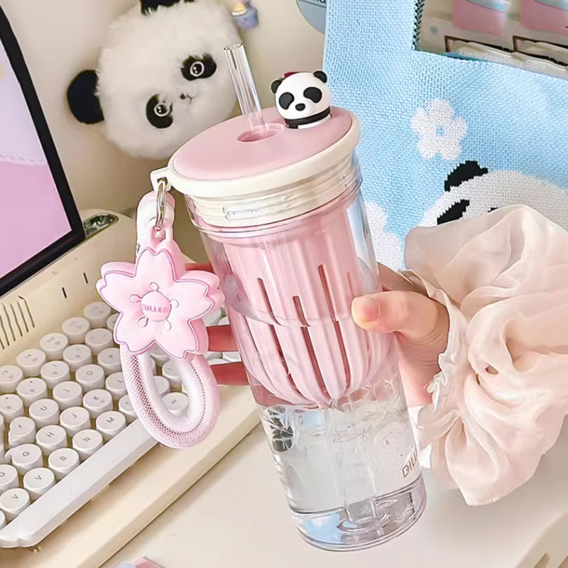 Water Purification Straw - 650ml Butelka na wodę Kawaii z