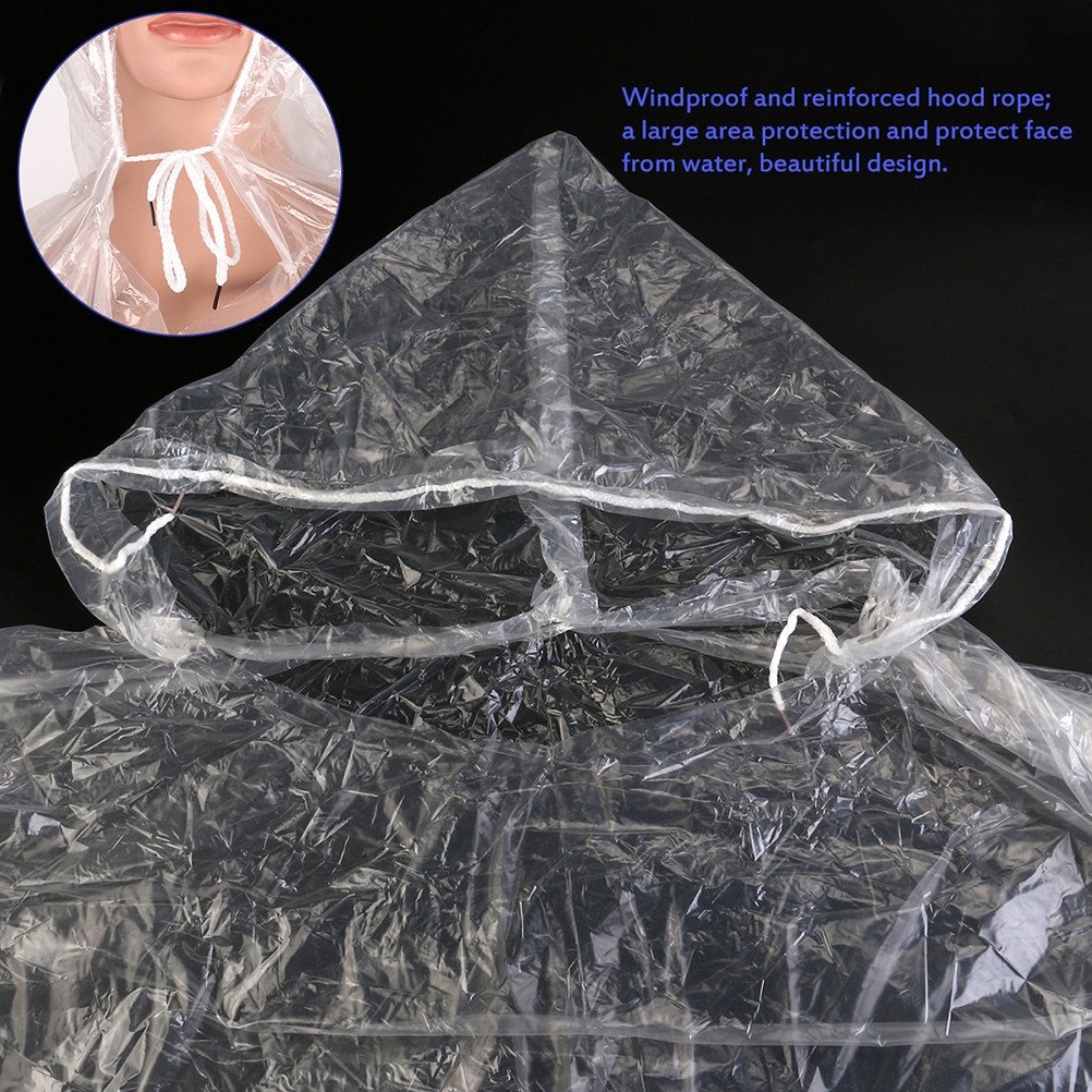 Emergency Poncho Rain - 10 szt. Jednorazowe płaszcze przeciwdeszczowe dla