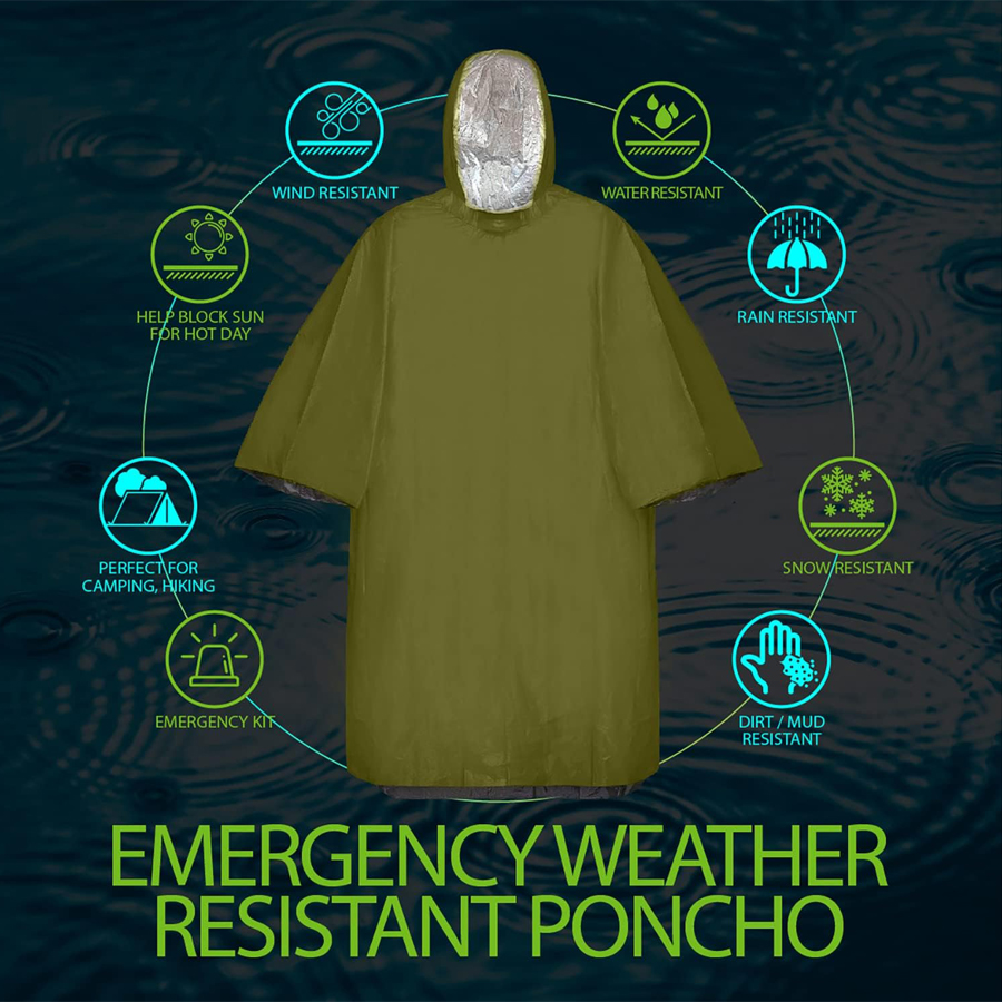 ZHUOHUA 5 sztuk ponczo awaryjn – Emergency Poncho Rain recenzja i cena